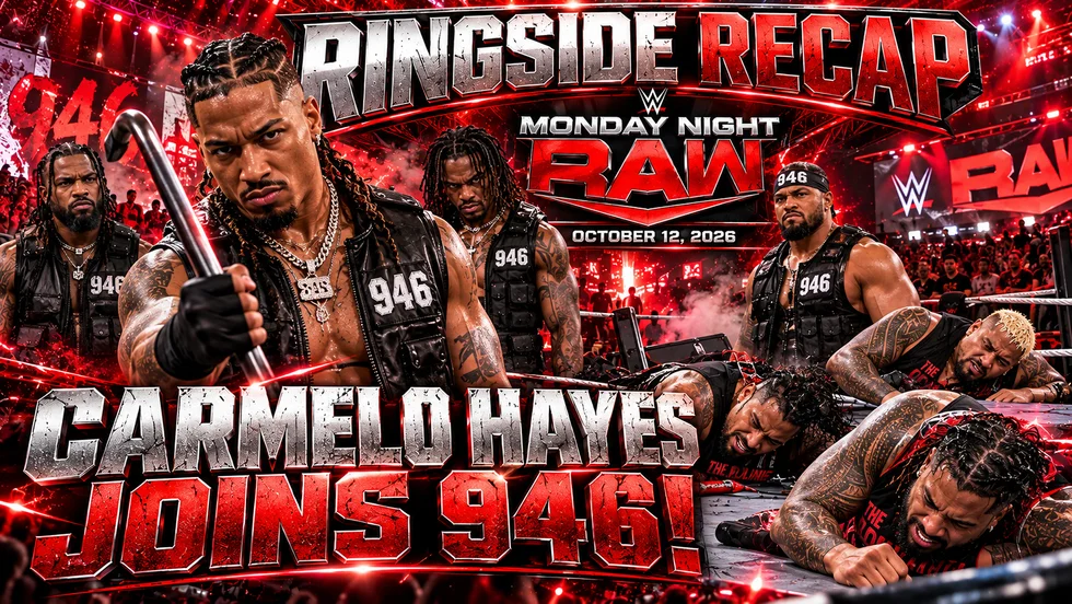 Ringside's WWE Raw Carmelo Hayes headline graphic